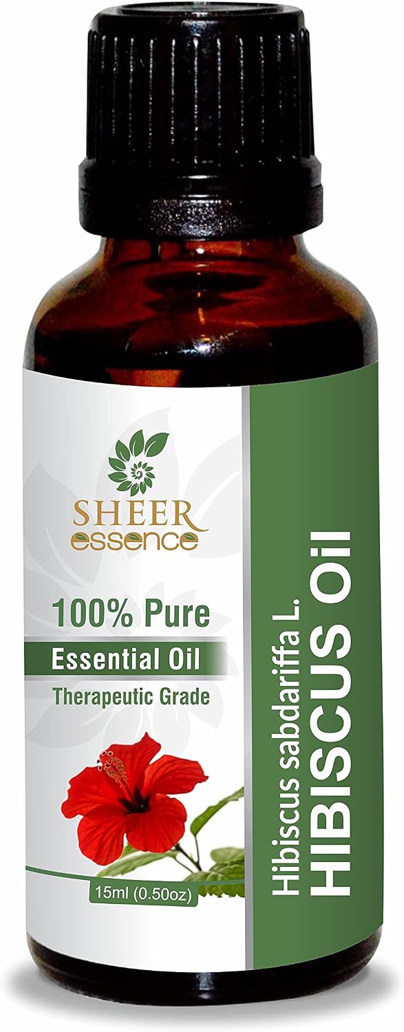Hibiscus Oil 15 ML (0.51 Fl.OZ) | 100% Pure Natural Undiluted Uncut Therapeutic Grade Hibiscus Sabdariffa L Essential Oil
