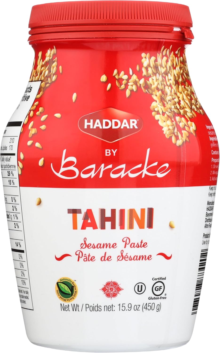 Haddar, Tahini Sesame Paste - Plain, 15.9 Ounce