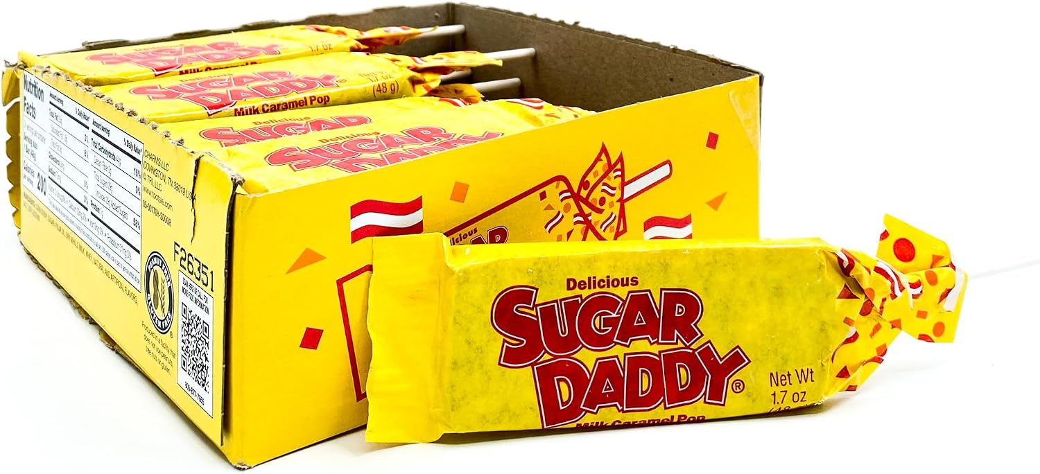 Sugar Daddy Milk Caramel Pop, 1.7-Ounce Pops (Pack of 24)