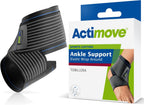 Actimove Sports Edition Ankle Support Elastic Wrap Around – For Pain Management – For Sprained, Swollen or Weak Ankles – Left/Right Wear – Black, Large