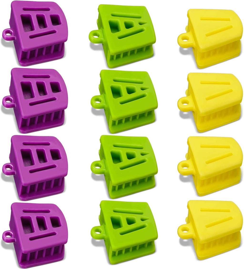 Chengu 12 Pcs Dental Bite Blocks All Size Mouth Props Silicone for Child Kids Adults Dental Bite Blocks Multi Size Mouth Opener Teeth Clenching, Large, Medium and Small