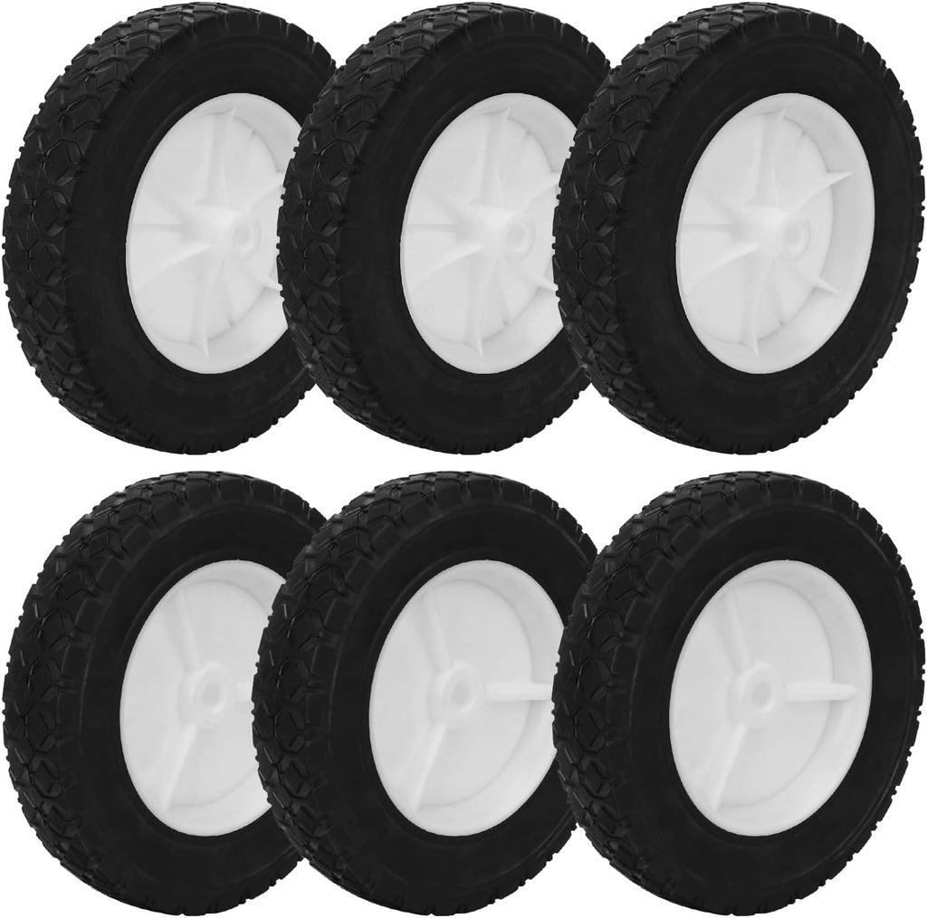 6 PCS Plastic Wheel, 7 x 1.5 Inch lawn Mower Wheels, Universal Wheels Tires, Ideal For Radio Flyer Tricycle Parts & Wagon Wheel Replacement, Push Mower Wheels