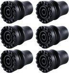 6-Pack Rubber Cane Tips 7/8 Inch Heavy Duty Walking Cane Tips, Non-Slip Crutches Accessories, Sturdy Replacement Cane Tip for Walking Sticks, Hiking Sticks, Seniors Crutches(Black)