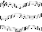 Whimsical Practicality brand Music Notes Edible Cake Border Strips-3 Strips Black notes