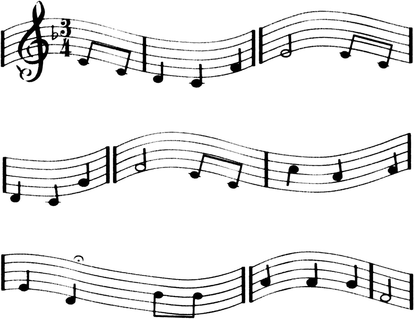 Whimsical Practicality brand Music Notes Edible Cake Border Strips-3 Strips Black notes