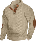 Long Sleeve Shrits for Men Stand Collar Corduroy Sweatshirt Casual Quater Button Pullover Fashion Print Sweatshirts
