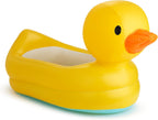 Munchkin Duck Inflatable Baby Bathtub for Babies 6-24 Months, White Hot Heat Alert, Great for Home or Travel, Classic Yellow Ducky