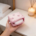Sanitary Napkin Storage Bag for Purse - Portable Period Bag for Teen Girls & Women - Small Tampon Holder Case & Feminine Product Organizer - Privacy Pouch for Menstrual Supplies(Pink)