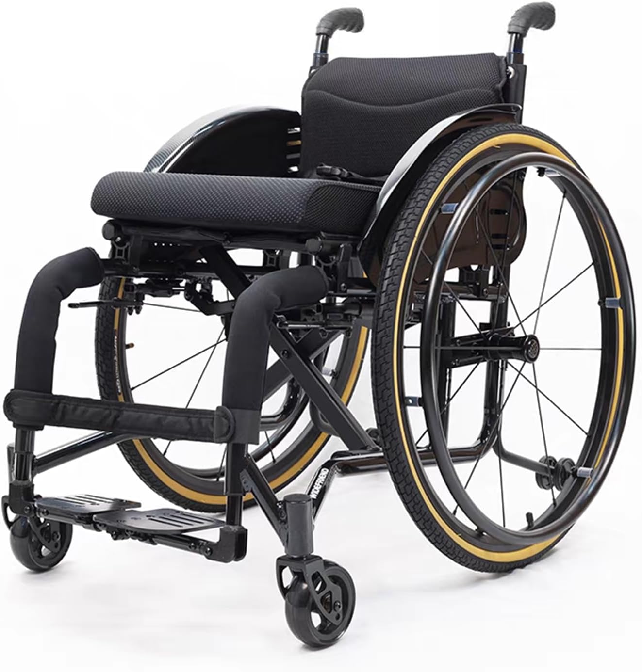 Sports and Leisure Wheelchairs for Adults, Folding Self Propelled Wheelchair,Portable Aluminum Transport Wheelchair,Adjustable Foot Pedal,220 lbs Weight Capacity(Blue)