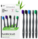 The Humble Co Plant-Based Soft Bristle Toothbrushes, 5 Pack - Manual Tooth Brush Set for Adults - Made with Plant Based Materials & BPA-Free Bristles - Dental Oral Care & Hygiene