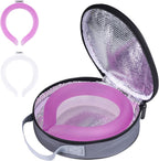 2PCS. Neck Cooler Ice Ring with Insulated Bag. Wearable Head Shoulder Cooling Tube for Hot Weather, Gel Ice Collar for Outdoor Workers, Sports. Reusable Cool Wraps, (Rose+White)