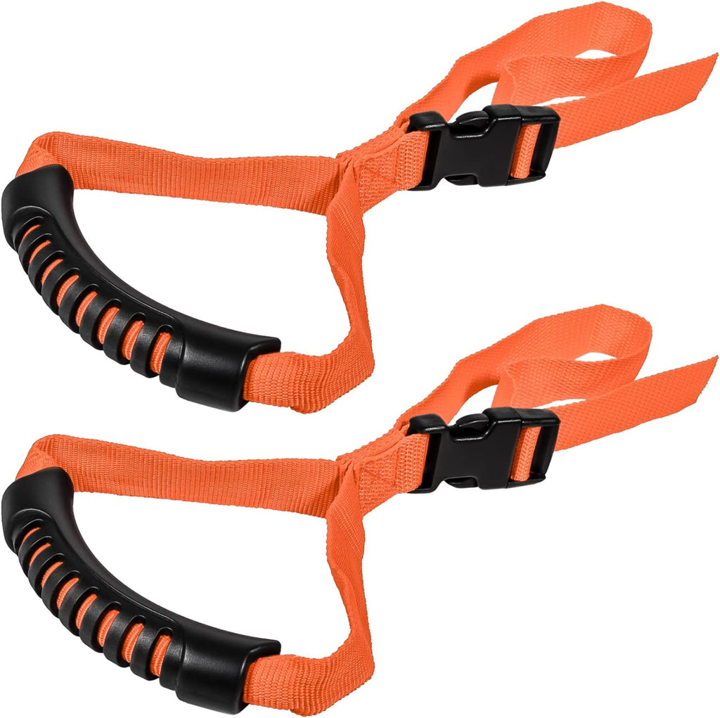 E-cowlboy Auto Cane Grab Handle Adjustable Standing Aid Safety Bar Portable Vehicle Support Grab Bar Nylon Grip Mobility Assist Device (Orange 2 Pack)