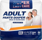 Super Easy Adult Diapers XL (10 Count) | Leakproof, High Absorbency Incontinence Pants | Odor Control | Soft & Breathable Pull-Up Design