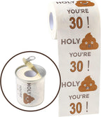 Happy 30th Birthday Toilet Paper Roll 3-Ply Funny Birthday Gifts for Men and Women Novelty for Birthday Party Decorations Seventy 30 Party Supplies (30th Years)
