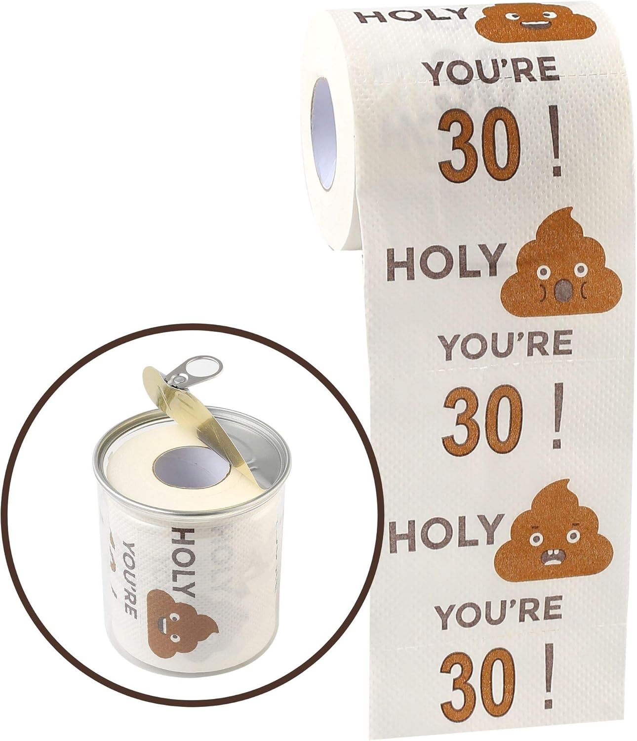Happy 30th Birthday Toilet Paper Roll 3-Ply Funny Birthday Gifts for Men and Women Novelty for Birthday Party Decorations Seventy 30 Party Supplies (30th Years)