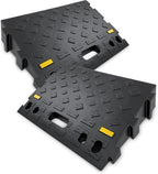 4" High 2 PCS Portable Car Curb Driveway Ramps, Heavy Duty Plastic Threshold Ramp for Wheelchair, Steps, Bikes, Motorcycles, Load Capacity 6600 LBS