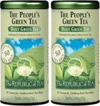 The Republic of Tea - The Peoples Green Tea, 50 Tea Bags, Tin | Gourmet Tea | Caffeinated (Pack of 2)