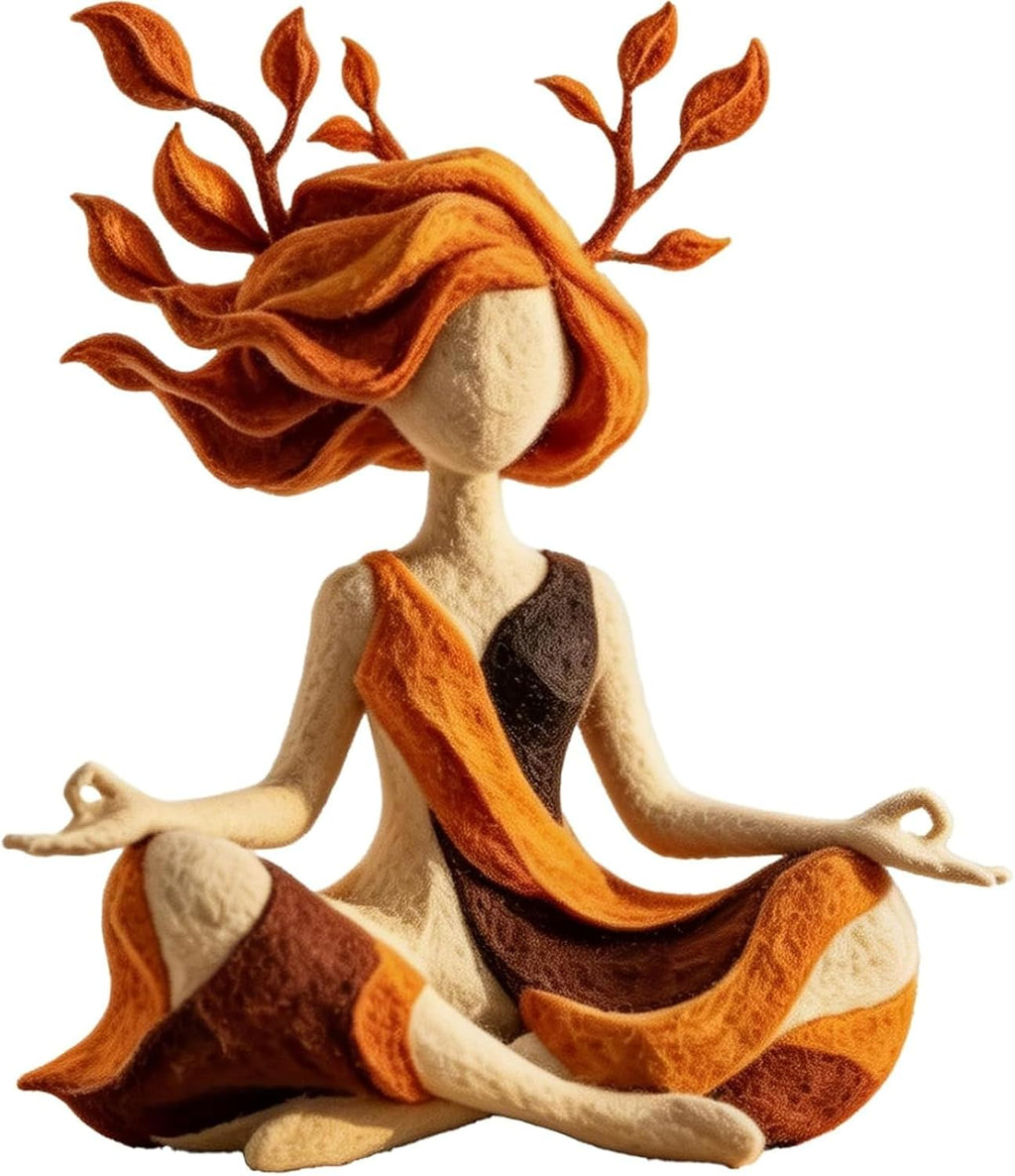 Serenity Growth Meditation Figurine – Abstract Resin Yoga Sculpture for Mindfulness & Inner Peace, Aesthetic Home Decor Statue for Living Room, Bedroom, Desk, Relaxation Gift