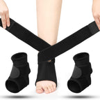 Honoson 2 Pcs Ankle Brace Kid Breathable Neoprene Ankle Support Compression Sleeve Achilles Tendonitis Relief Elastic Foot Brace with Adjustable Wrap for Sprained Plantar Fasciitis(Black,M)