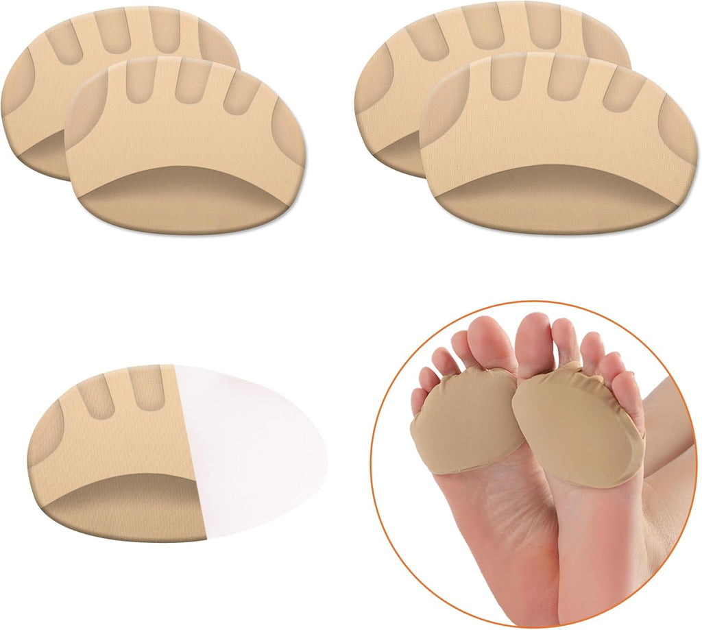 2 Pairs Gel Metatarsal Pads Men Women Honeycomb Fabric Forefoot Pads High Heels Comfort Pads Soft Ball of Foot Cushions Inserts for Pain Relief Non Slip Toe Socks Pads Forefoot Sleeves Pads