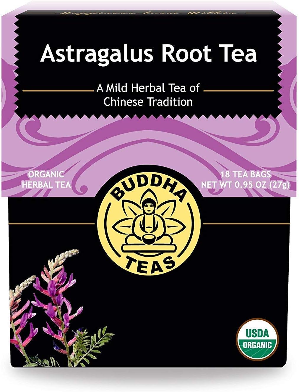 Buddha Teas Organic Astragalus Root Tea - OU Kosher, USDA Organic, CCOF, 18 Bleach-Free Tea Bag