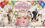 3X5FT Cat Birthday Decorations,Cat Theme Birthday Party Supplies Background Hanging Décor for Indoor Outdoor Home and Room Wall Decor (d1)