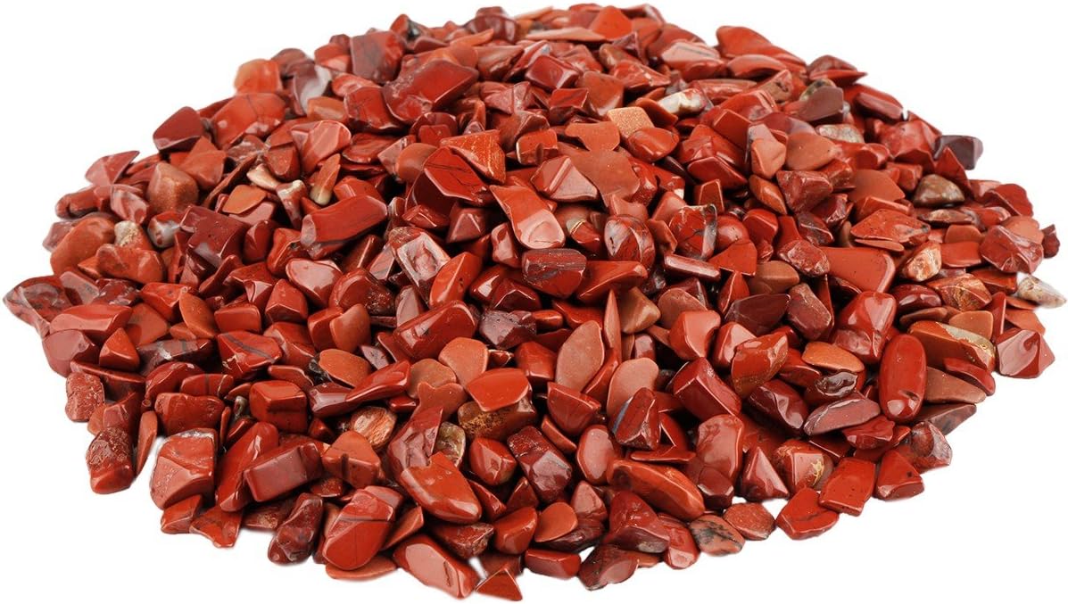 rockcloud 1 lb Red Jasper Small Tumbled Chips Crushed Stone Healing Reiki Crystal Jewelry Making Home Decoration