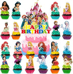 30 Pcs Cake Cupcake Topper Decoration for Princess-Themed Cupcake Toppers Cake Topper for Girls Birthday Party and Baby Shower