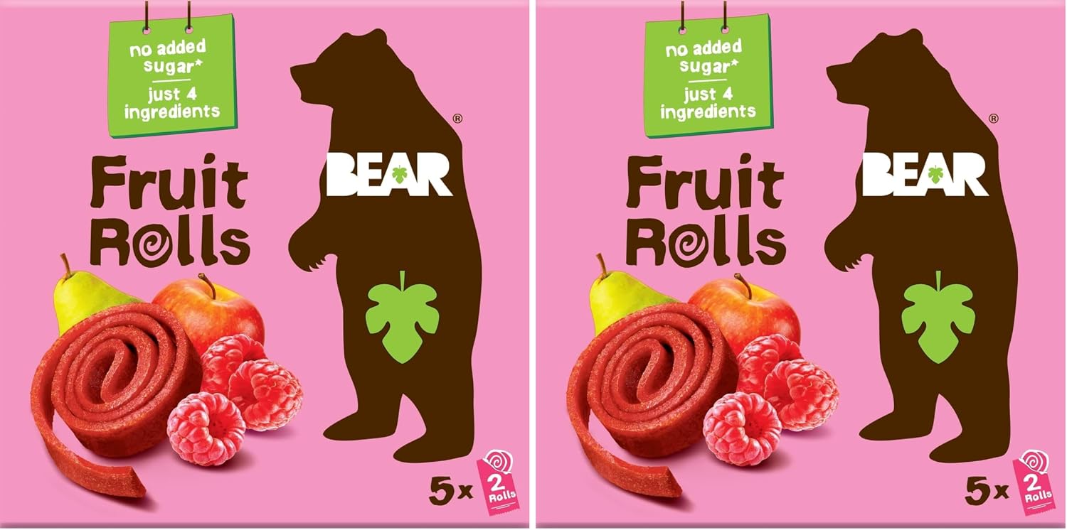 Bear Yoyo Fruit Roll Raspberry Multipack, 3.5 oz (Pack of 2)