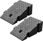 2 Pack Portable Plastic Curb Ramp, 4.3"/5.1" High Lightweight Non-Slip Driveway Ramp, Threshold Ramps Set for Loading Dock Sidewalk Car Motorcycle Bike Scooter(Black,13cm/5.1inch)