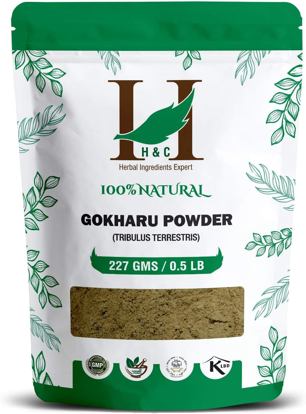 100% Natural Organically Grown Tribulus Terrestris Powder/Gokharu Powder/Gokshura Powder - 227 GMS / 1/2 LB Pound / 08 Oz - Promotes Overall Health - GMO and Gluten Free