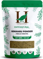 100% Natural Organically Grown Tribulus Terrestris Powder/Gokharu Powder/Gokshura Powder - 227 GMS / 1/2 LB Pound / 08 Oz - Promotes Overall Health - GMO and Gluten Free