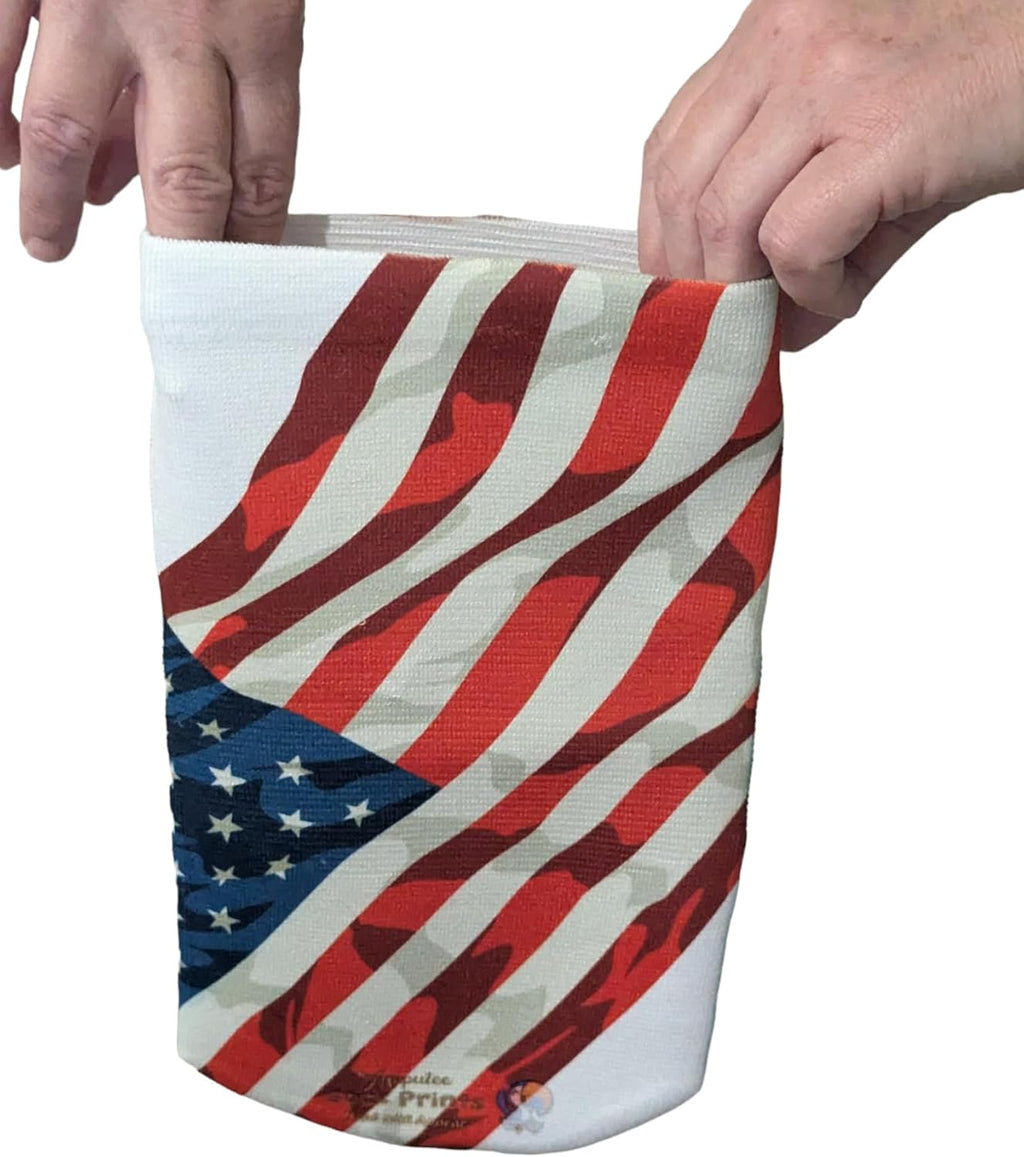 Heal with Appeal Amputee stump sock, Vintage American Flag Angled V1, 3Ply stump sock