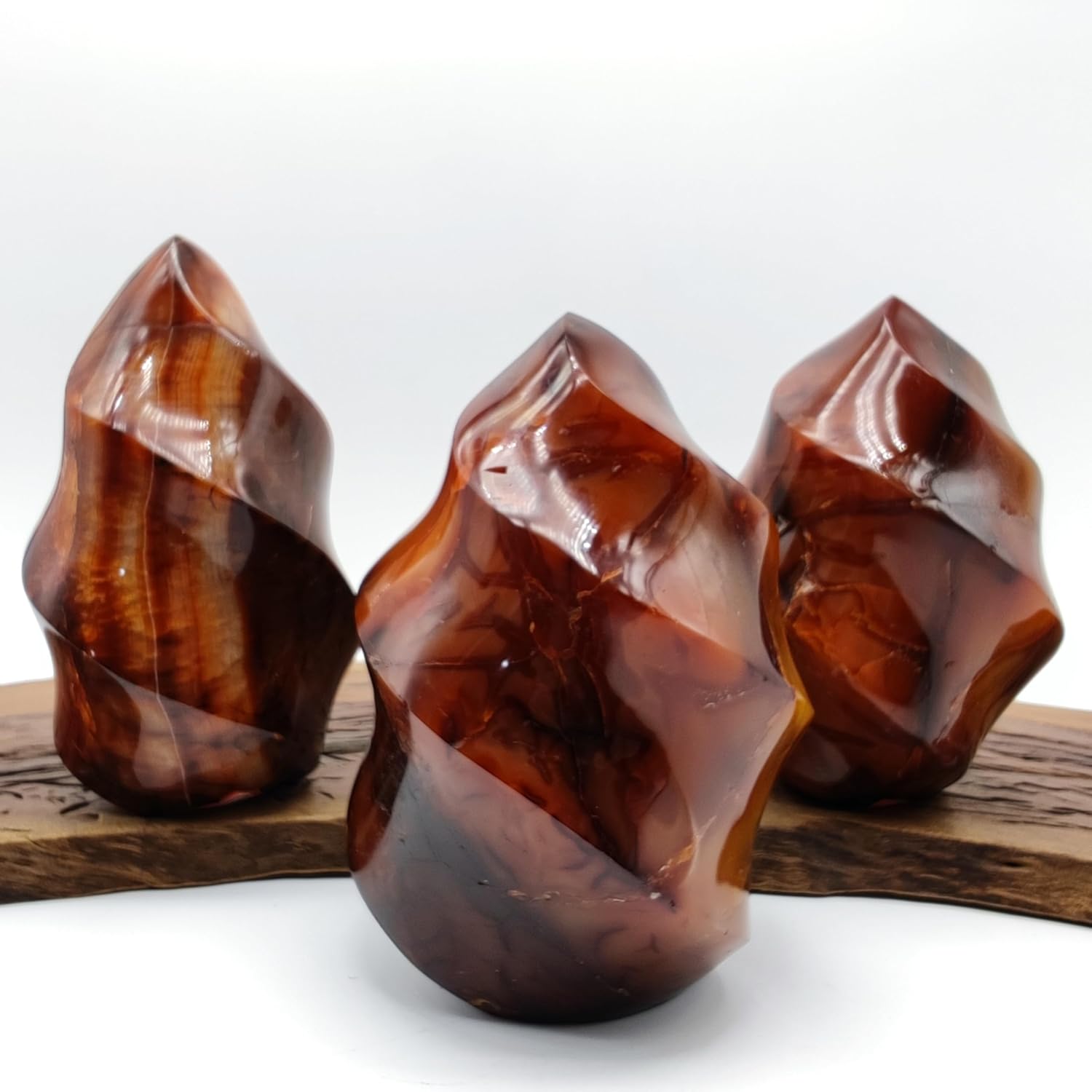 Natural Carnelian Flame Tower Carving Crystal Red Agate Reiki Mineral Office Home Decor Gift Healing (1 inch（About 50g）)