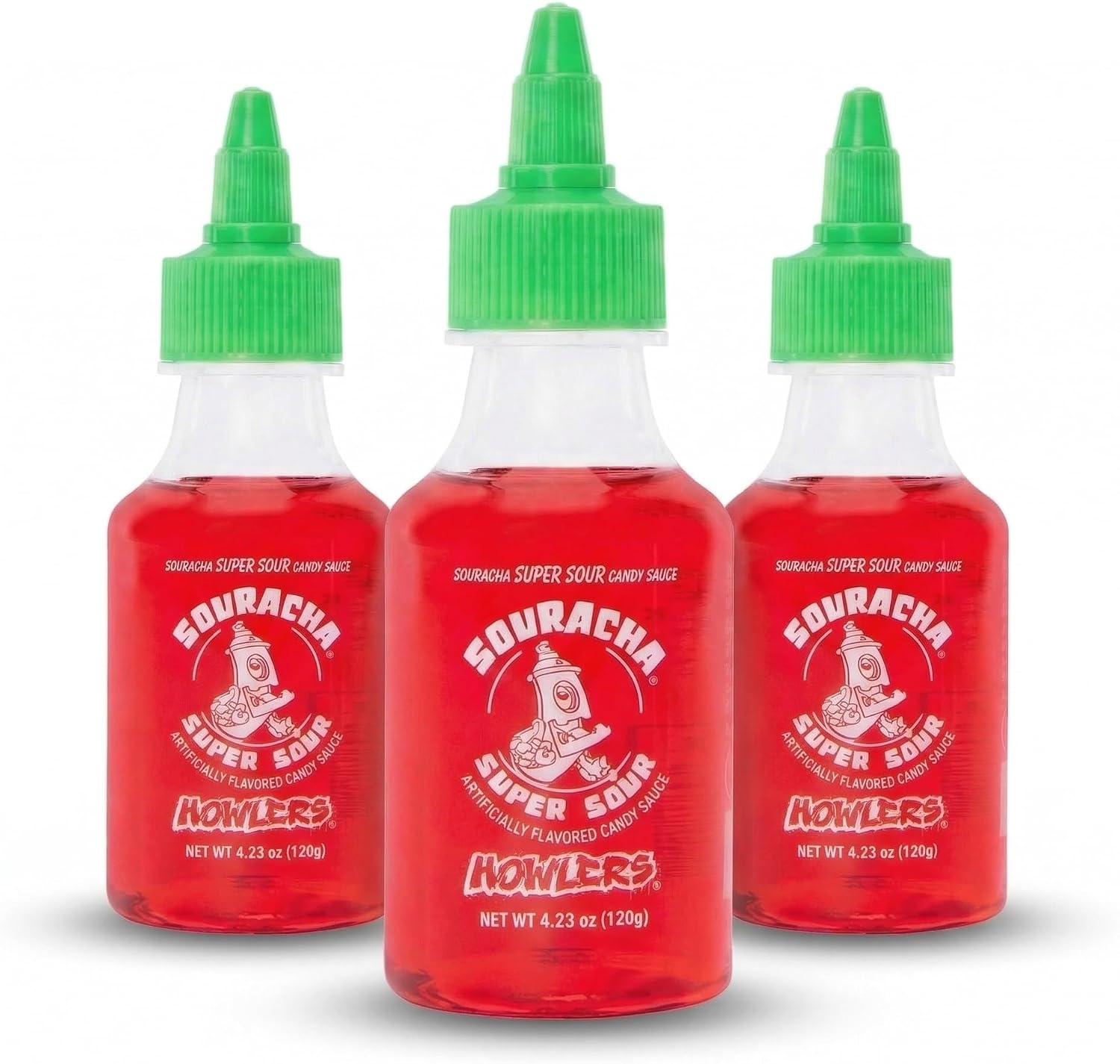 Albert's Souracha Liquid Super Sour Candy 3 Ct Full Size, For Party Favors, Birthday Parties, Goodie Bags, Gifts for Kids, Swedish Candy, PopCorn, Sour Gummy, IceCream Drizzle