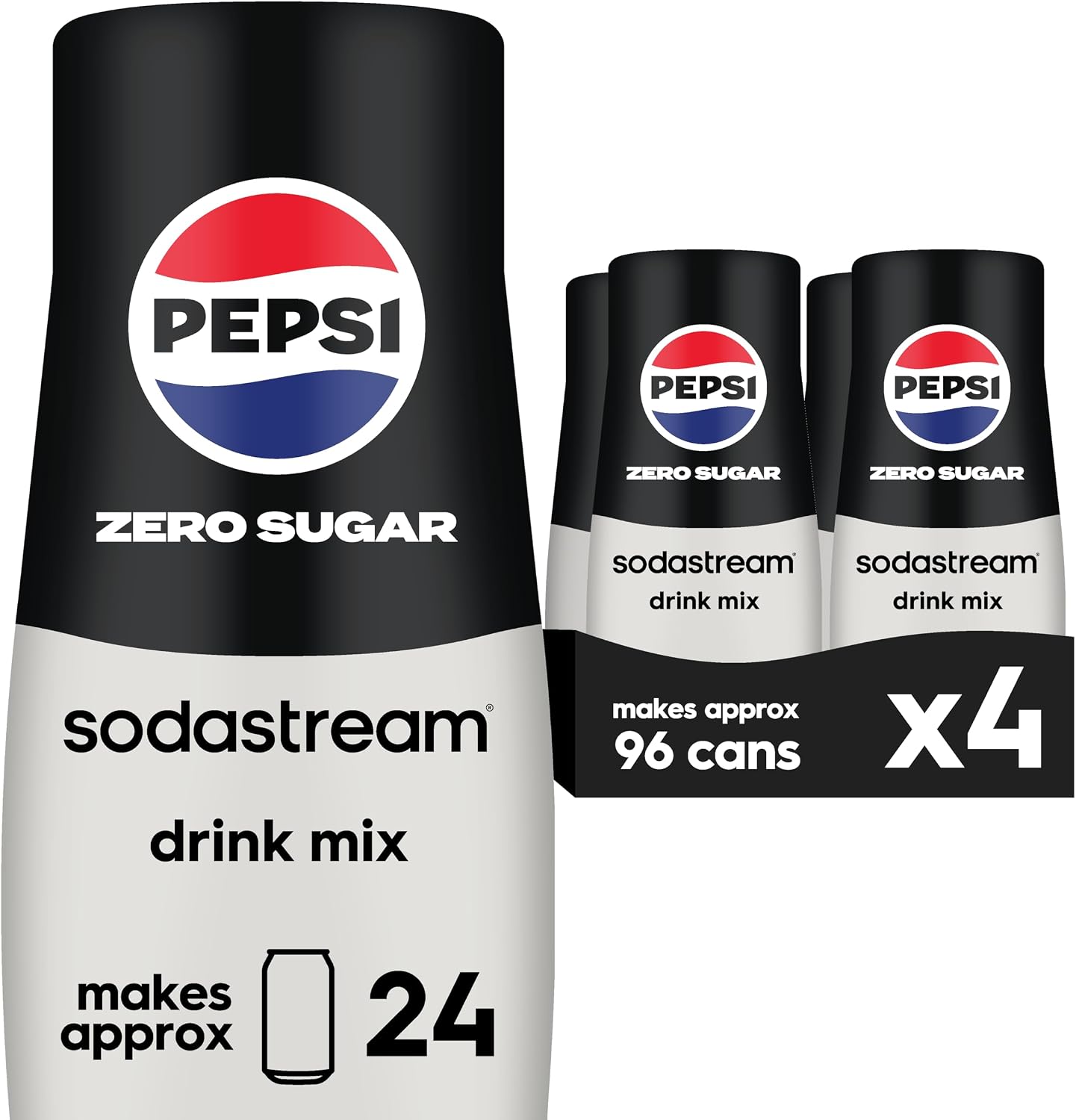 SodaStream® Pepsi® Zero Sugar Beverage Mix (440ml, Pack of 4)