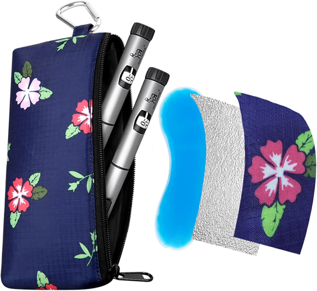 Insulin Pen Cooler Travel Case, Portable Diabetic Medication Supplies Accessories Organizer Bags for Women, Keep Medicine Cool While Traveling, TSA Approved Ice Pack