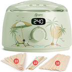 Ajoura Digital Wax Warmer Kit - 10-Min Quick Heat Hair Removal System with Precision Temp Control, Includes 30 Wax Sticks for Women Men, Home Salon Use(Light Green)