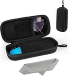 MoKo Double Eyeglass Case, Hard Shell Dual Glasses Case, Travel Sunglass Organizer with Zipper, Eyeglasses Storage Box