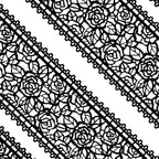 Funshowcase Large Pre-Made Ready to Use Edible Cake Lace Rose Blossom Black 14-inch 10-piece Set