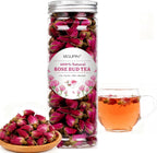 MQUPIN Rose Bud Tea - Dried Red Rose (100% Natural, Pure Flower, Edible Buds, Culinary, Food Grade) - Red Rosebud (90g)