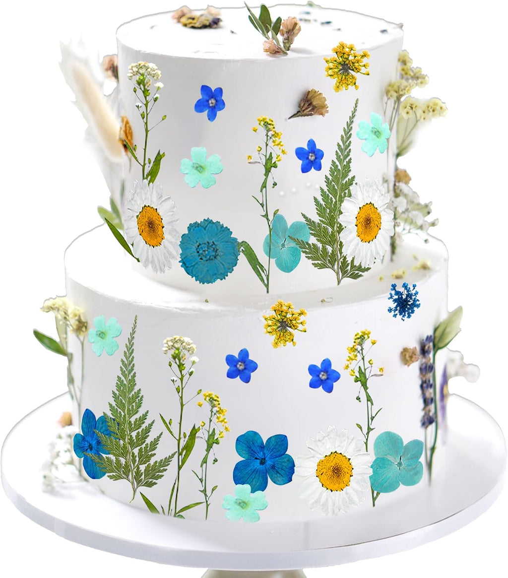LaVenty Blue Wildflower Cake Toppers Wildflower Decor Baby In Bloom for Baby Shower Birthday Bridal Shower Wedding Party Decoration