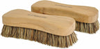 All-Natural Wooden Scrub Brush Set | Wooden Handle | Palmyra Bristle Brush for Cleaning | Eco Friendly Cleaning Products | Scrub Brush Set of 2