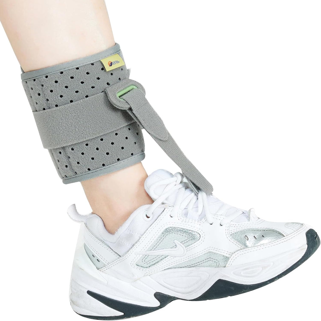 Adjustable Drop Foot Brace Foot Up AFO Brace Unisex Fits for Right/Left Foot Orthosis Ankle Brace Support, Improve Walking Gait, Effective Relieve Pain for Achilles Tendon (Gray)