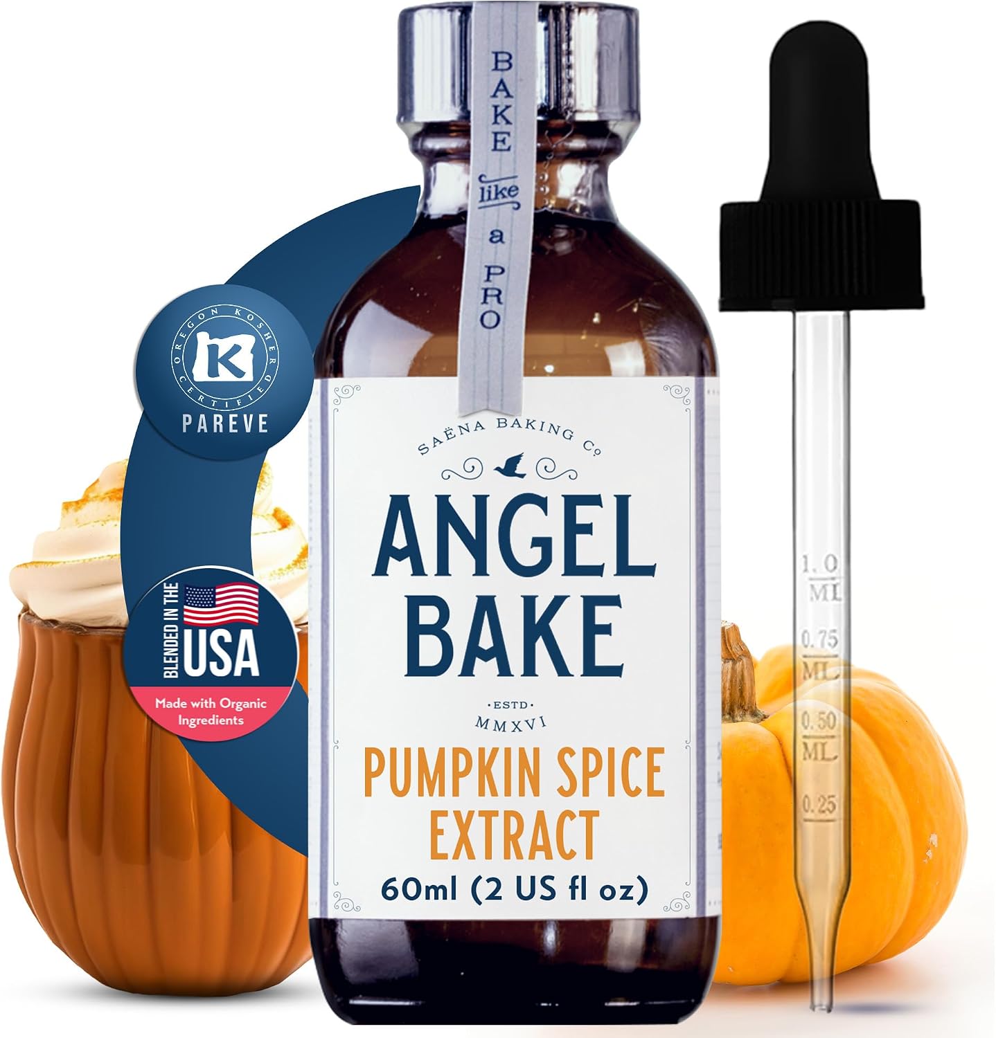 Pure Pumpkin Spice Extract for Baking and Mixology - 100+ servings. Premium Natural Flavoring for Cooking, Desserts, & Beverages - Kosher, Keto Friendly, Vegan & Gluten-Free (2 Oz Extract with Latex-Free Dropper)