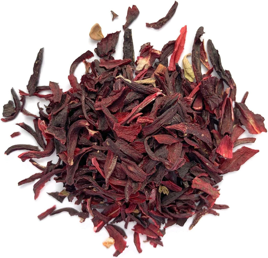 Organic Hibiscus Flower Cut & Sifted, by Herb Co, Hibiscus Sabdariffa, from Germany & Egypt, Kosher, for Hot or Cold Beverages, Tea, Jams, Baked Goods, Soups, Skin & Hair Products, 1 lb