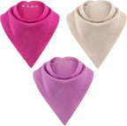 Adult Bandana Bibs 3 Pk, Large Absorbent Cloth Protectors for Senior Elderly, Reusable Cloth Scarf