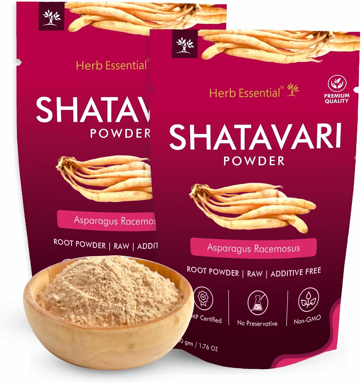 Herb Essential Shatavari Powder, Natural Asparagus Racemosus Root Powder, Rejuvenate Herb, Pure Shatavari Root Powder, Vegan Herbal Supplement for Daily Wellness, No Preservatives, 3.52 oz (Pack of 2)