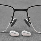 Ceramic Glasses Nose Pad, Anti-Slip Screw-in Nosepad, Durable Replacement Pieces Pads for Glasses Sunglasses(2Pairs,Silver)