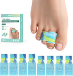 Welnove Hammer Toe Straightener - 8 Pack Broken Toe Wraps - Hammer Toe Corrector for Women - Toe Splints for Crooked Toes, Curled Toes, Bent Toes - (Multi-Size, Patterned)